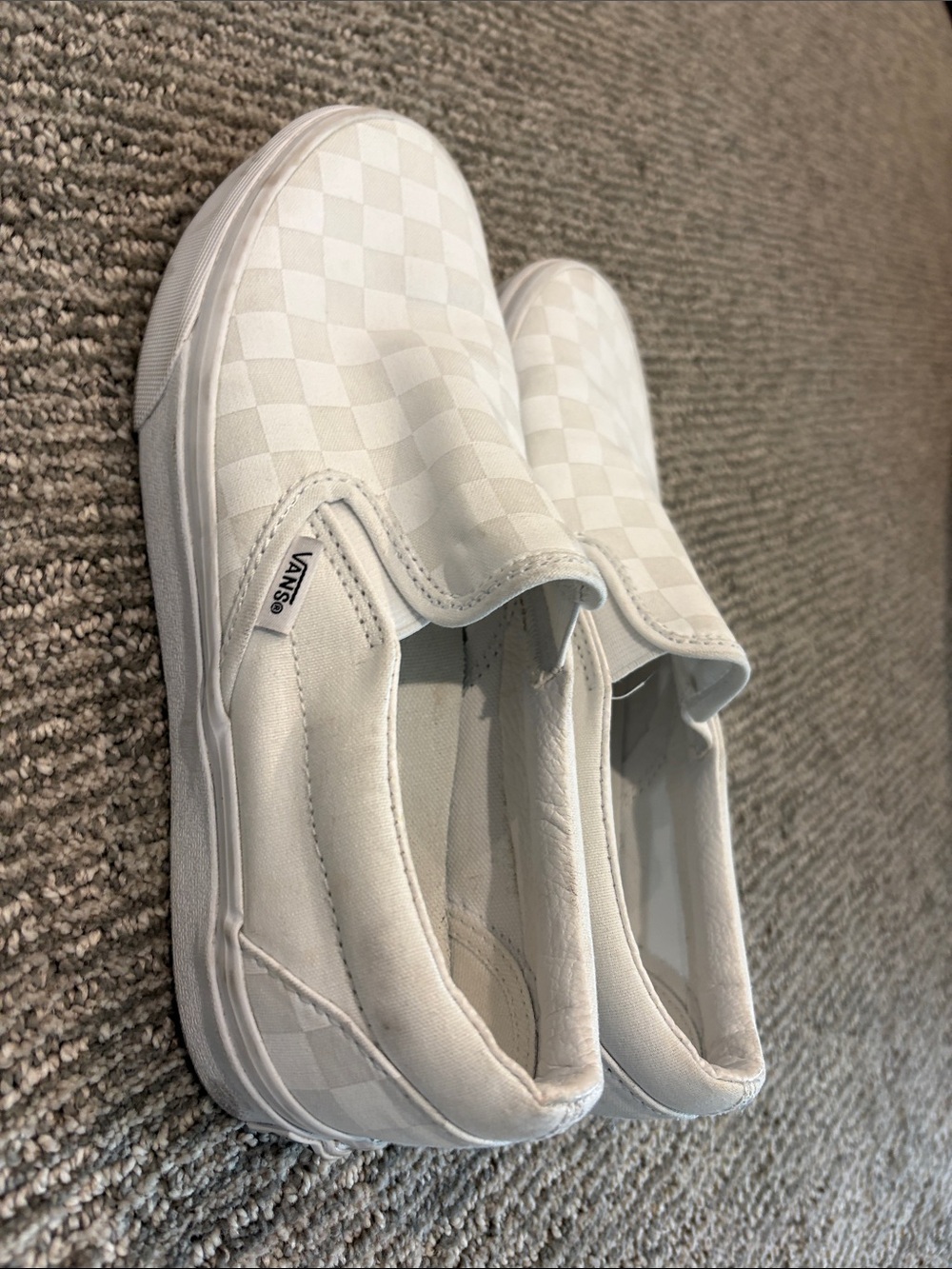 Vans White Checkerboard Slip-On Sneakers - Picture 4 of 4